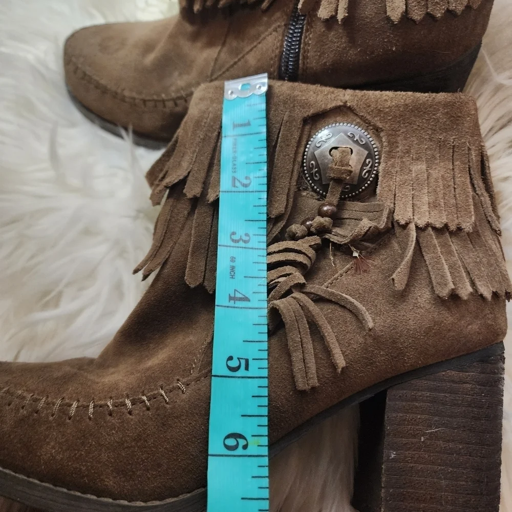 Hippy Western Fringed Booties 7.5‎ - Picture 8 of 12